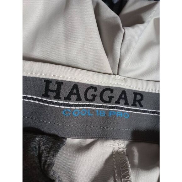 Haggar Pants Men's 33 30 Cool 18 Cream Straight Leg‎ - Picture 5 of 8